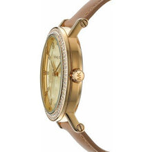 Load image into Gallery viewer, Michael Kors Corey Analog Gold Dial Brown Leather Strap Watch for Women - MK2986
