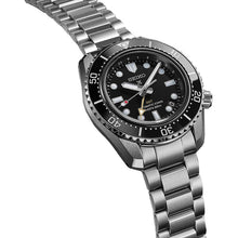 Load image into Gallery viewer, Seiko Prosprex Dark Depths GMT Automatic Black Dial Silver Steel Strap Watch For Men - SPB383J1