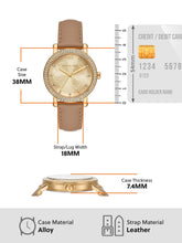 Load image into Gallery viewer, Michael Kors Corey Analog Gold Dial Brown Leather Strap Watch for Women - MK2986
