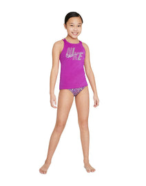 Girls' Spiderback Tankini :Vivid Purple