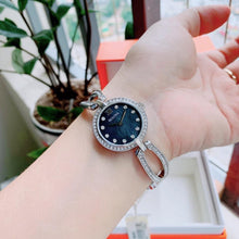 Load image into Gallery viewer, Bulova Crystal Black Mother of Pearl Dial Silver Steel Strap Watch for Women - 96L224