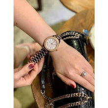 Load image into Gallery viewer, Bulova Crystal Collection Silver Dial Two Tone Steel Strap Watch for Women - 98N100