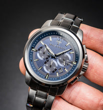 Load image into Gallery viewer, Maserati Successo Chronograph Blue Dial Black Steel Strap Watch For Men - R8873621005
