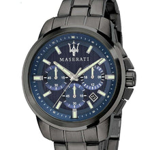 Load image into Gallery viewer, Maserati Successo Chronograph Blue Dial Black Steel Strap Watch For Men - R8873621005
