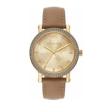 Load image into Gallery viewer, Michael Kors Corey Analog Gold Dial Brown Leather Strap Watch for Women - MK2986