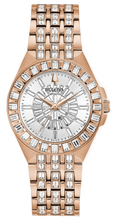 Load image into Gallery viewer, Bulova Phantom White Dial with Swarovski Baguettes Rose Gold Steel Strap Watch for Women - 98L268