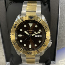 Load image into Gallery viewer, Seiko 5 Sports Automatic Brown Dial Two Tone Steel Strap Watch For Men - SRPK24