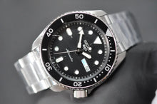 Load image into Gallery viewer, Seiko 5 Sports Automatic Day Date Black Dial Silver Steel Strap Watch for Men - SRPD55K1