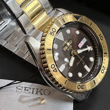 Load image into Gallery viewer, Seiko 5 Sports Automatic Brown Dial Two Tone Steel Strap Watch For Men - SRPK24