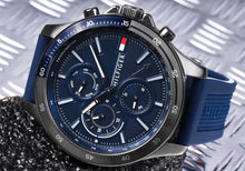 Load image into Gallery viewer, Tommy Hilfiger Bank Blue Dial Blue Rubber Strap Watch for Men - 1791721