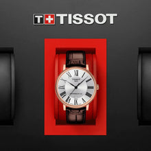 Load image into Gallery viewer, Tissot Carson Premium Powermatic 80 Silver Dial Brown Leather Strap Watch For Men - T122.407.36.033.00