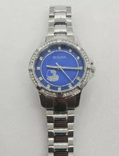 Load image into Gallery viewer, Bulova Crystal Collection Blue Mother of Pearl Dial Silver Steel Strap Watch for Women - 96L238