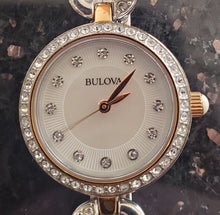 Load image into Gallery viewer, Bulova Crystals Mother of Pearl Dial Two Tone Steel Strap Watch for Women - 98X108