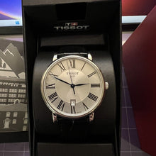 Load image into Gallery viewer, Tissot Carson Premium Silver Dial Black Leather Strap Watch For Men - T122.410.16.033.00