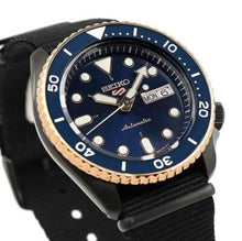 Load image into Gallery viewer, Seiko 5 Sports Automatic Blue Dial Black NATO Strap Watch for Men - SBSA098
