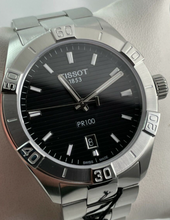 Load image into Gallery viewer, Tissot PR 100 Sport Quartz Black Dial Silver Steel Strap Watch For Men - T101.610.11.051.00