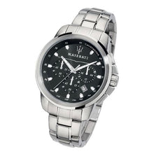 Load image into Gallery viewer, Maserati Successo Chronograph Black Dial Silver Steel Strap Watch For Men - R8873621001