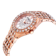 Load image into Gallery viewer, Bulova Phantom White Dial with Swarovski Baguettes Rose Gold Steel Strap Watch for Women - 98L268