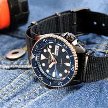 Load image into Gallery viewer, Seiko 5 Sports Automatic Blue Dial Black NATO Strap Watch for Men - SBSA098