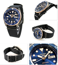 Load image into Gallery viewer, Seiko 5 Sports Automatic Blue Dial Black NATO Strap Watch for Men - SBSA098
