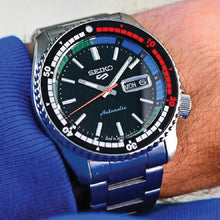 Load image into Gallery viewer, Seiko 5 Sports SKX Series Regatta Timer Retro Blue Dial Silver Steel Strap Watch For Men - SRPK13K1
