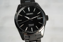 Load image into Gallery viewer, Seiko Presage Sharp Edged Series Black Dial Black Steel Strap Watch For Men - SPB229J1