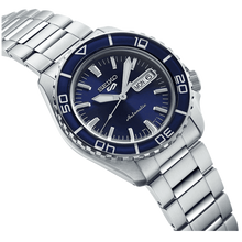 Load image into Gallery viewer, Seiko 5 Sports Automatic Blue Dial Silver Steel Strap Watch for Men - SRPK97K1