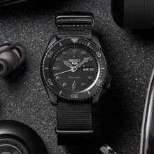 Load image into Gallery viewer, Seiko 5 Sports Automatic Black Dial Black NATO Strap Watch For Men - SRPD79K1