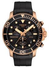 Load image into Gallery viewer, Tissot Seastar 1000 Chronograph Black Dial Black Rubber Strap Watch For Men - T120.417.37.051.00