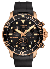 Tissot Seastar 1000 Chronograph Black Dial Black Rubber Strap Watch For Men - T120.417.37.051.00