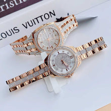 Load image into Gallery viewer, Bulova Crystal Collection Silver Dial Rose Gold Steel Strap Watch for Women - 98L229
