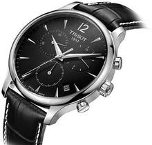 Load image into Gallery viewer, Tissot T Classic Tradition Chronograph Black Dial Black Leather Strap Watch For Men - T063.617.16.057.00