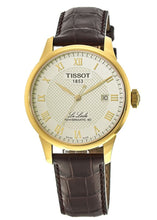 Load image into Gallery viewer, Tissot Le Locle Powermatic 80 Gold Dial Brown Leather Strap Watch For Men - T006.407.36.263.00