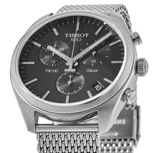 Load image into Gallery viewer, Tissot PR 100 Chronograph Black Dial Silver Mesh Bracelet Watch For Men - T101.417.11.051.01