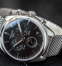Load image into Gallery viewer, Tissot PR 100 Chronograph Black Dial Silver Mesh Bracelet Watch For Men - T101.417.11.051.01