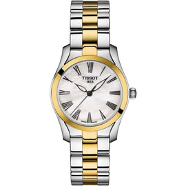 Tissot T Wave Lady White Mother of Pearl Dial Two Tone Steel Strap Watch For Women - T112. 210. 22. 113. 00