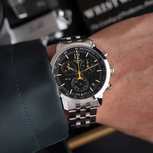 Load image into Gallery viewer, Tissot PRC 200 Chronograph Black Dial Silver Steel Strap Watch For Men - T114.417.11.057.00