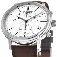 Load image into Gallery viewer, Tissot Carson Premium Chronograph White Dial Brown Leather Strap Watch For Men - T122.417.16.011.00