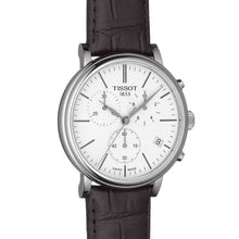 Load image into Gallery viewer, Tissot Carson Premium Chronograph White Dial Brown Leather Strap Watch For Men - T122.417.16.011.00