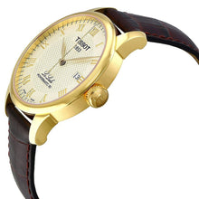 Load image into Gallery viewer, Tissot Le Locle Powermatic 80 Gold Dial Brown Leather Strap Watch For Men - T006.407.36.263.00
