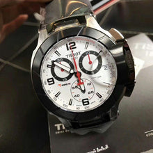 Load image into Gallery viewer, Tissot T Race Chronograph White Dial Black Rubber Strap Watch for Men - T048.417.27.037.00