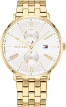 Load image into Gallery viewer, Tommy Hilfiger Jenna Quartz White Dial Gold Steel Strap Watch for Women - 1782069