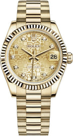 Rolex Datejust 31 Elegant Automatic 18K Yellow Gold Watch 178278-0021