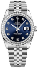 Load image into Gallery viewer, Rolex Datejust 36 Blue Diamond Jubilee Bracelet Watch 116244