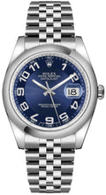 Load image into Gallery viewer, Rolex Datejust 36 Blue Dial Domed Bezel Watch 116200