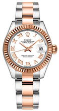 Load image into Gallery viewer, Rolex Lady-Datejust 28 White Roman Numeral Gold Watch 279171-0022
