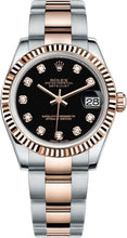 Load image into Gallery viewer, Rolex Datejust 31 Black Diamond Oyster Bracelet Watch 178271-0049
