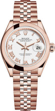 Load image into Gallery viewer, Rolex Lady-Datejust 28 White Roman Numeral Gold Watch 279165-0022