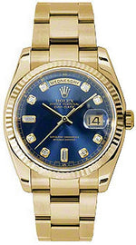 Rolex Day-Date 36 Blue Diamond Dial Watch 118238