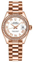 Load image into Gallery viewer, Rolex Lady-Datejust 28 White Roman Numeral Gold Watch 279135RBR